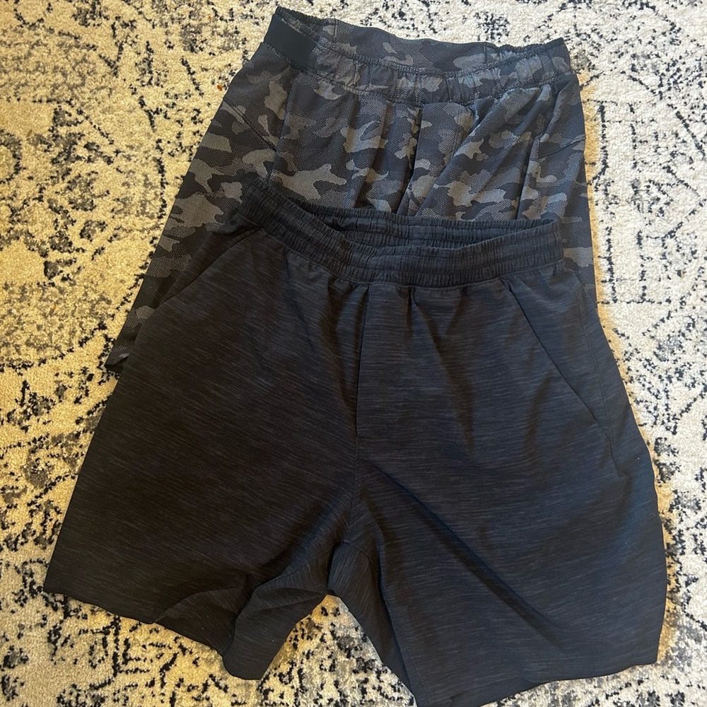 Men's Lululemon Black and Gray Athletic Shorts